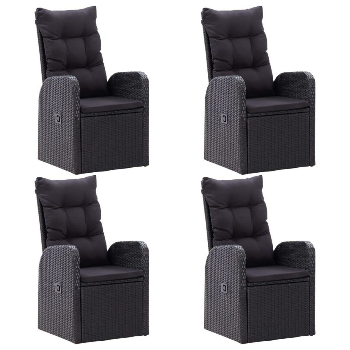 VIDAXL Ensemble a manger de jardin 5 pcs Noir