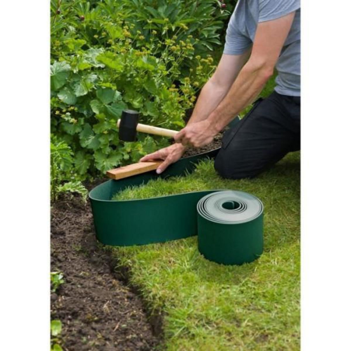 NATURE Bordure de jardin en polypropylene NATURE - Epaisseur 3 mm - H 15 cm x 10 m - Vert
