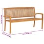 Voir la diapositive 6 : VIDAXL Banc de jardin empilable et coussin 159 cm Bois de teck massif