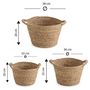 Voir la diapositive 5 : VS VENTA-STOCK Set de 3 paniers Icia fibre naturelle avec anses