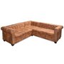 Voir la diapositive 3 : VIDAXL Canape d'angle Chesterfield 5 plcs Cuir artificiel Marron