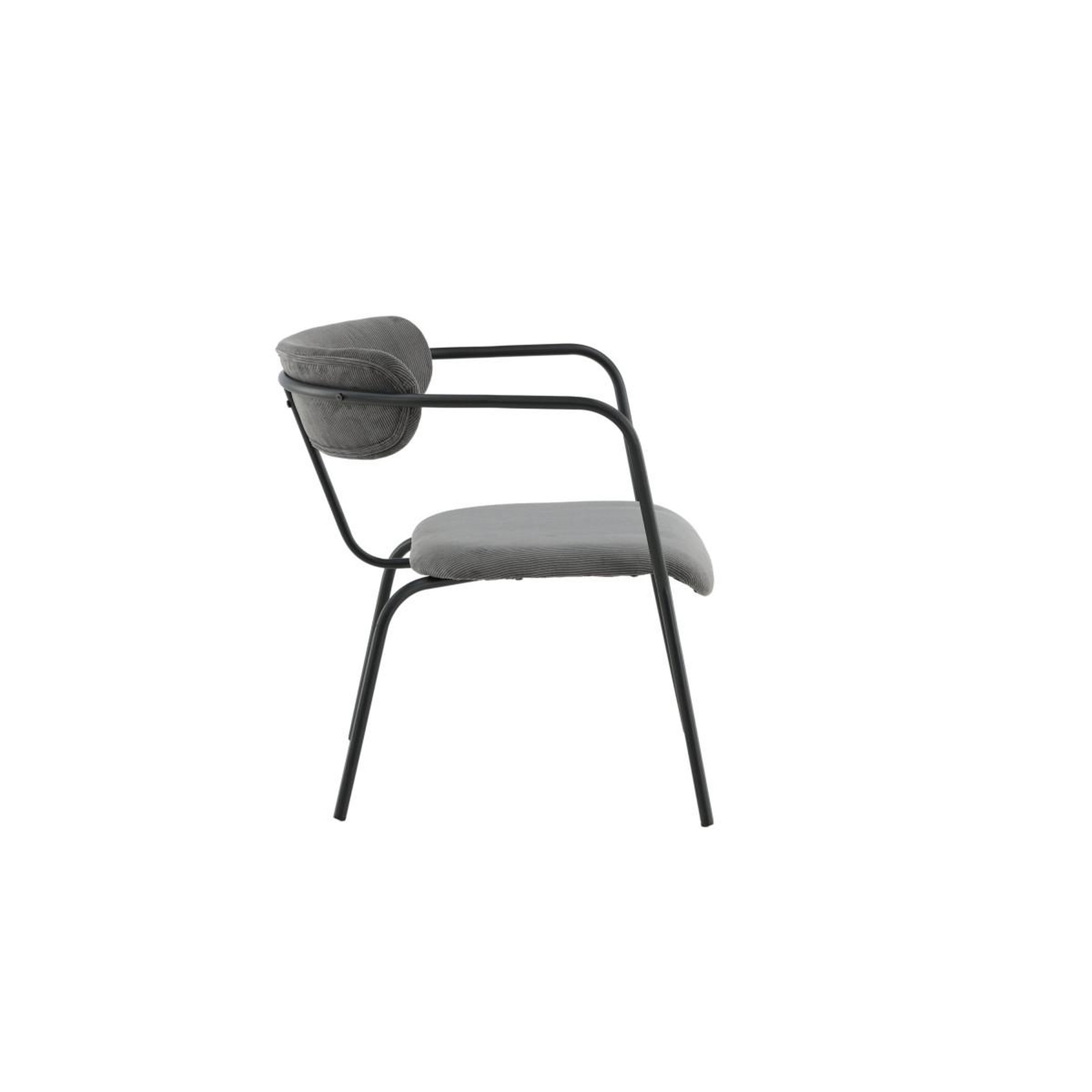 Voir la diapositive 2 : Paris Prix Fauteuil Design Velours Côtelé  Duffy  69cm Gris