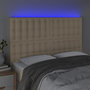 Voir la diapositive 3 : VIDAXL Tete de lit a LED Creme 144x5x118/128 cm Tissu