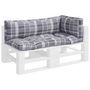 Voir la diapositive 3 : VIDAXL Coussins de palette lot de 3 motif a carreaux gris tissu