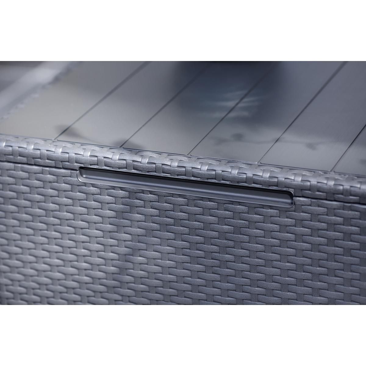 ALLIBERT by KETER Salon bas de jardin d'angle gris graphite 5 places CLAIRE