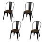 Voir la diapositive 1 : DIVERS Lot de 4 chaises vintage Liv H84 cm - Noir