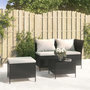 Voir la diapositive 1 : VIDAXL Salon de jardin 3 pcs avec coussins Noir Resine tressee