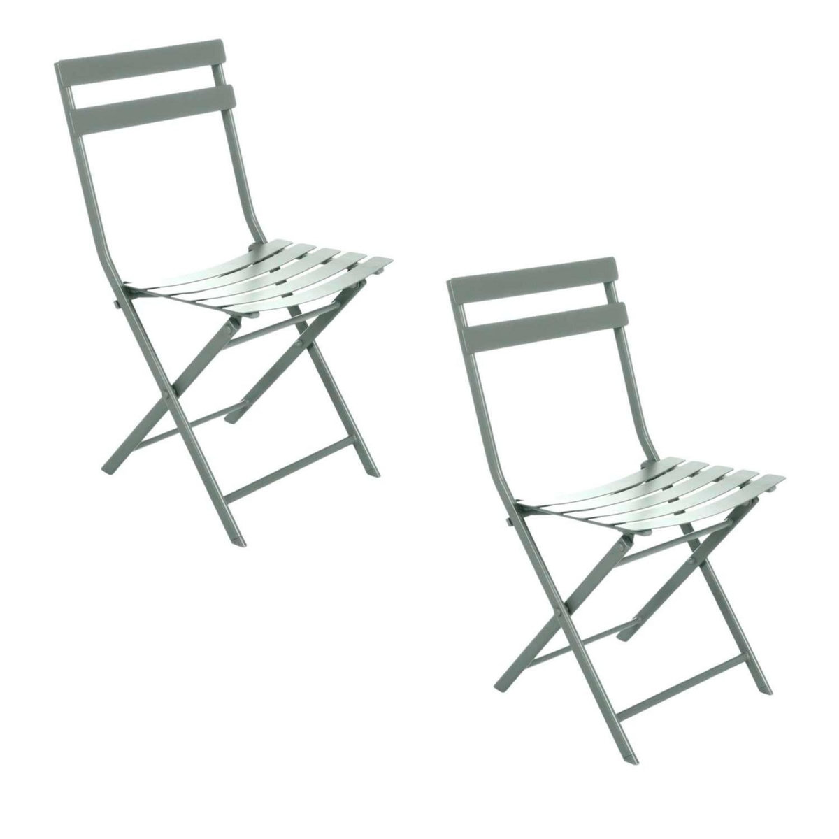 HESPERIDE Ensemble table de jardin pliante + 2 chaises Greensboro - Vert olive