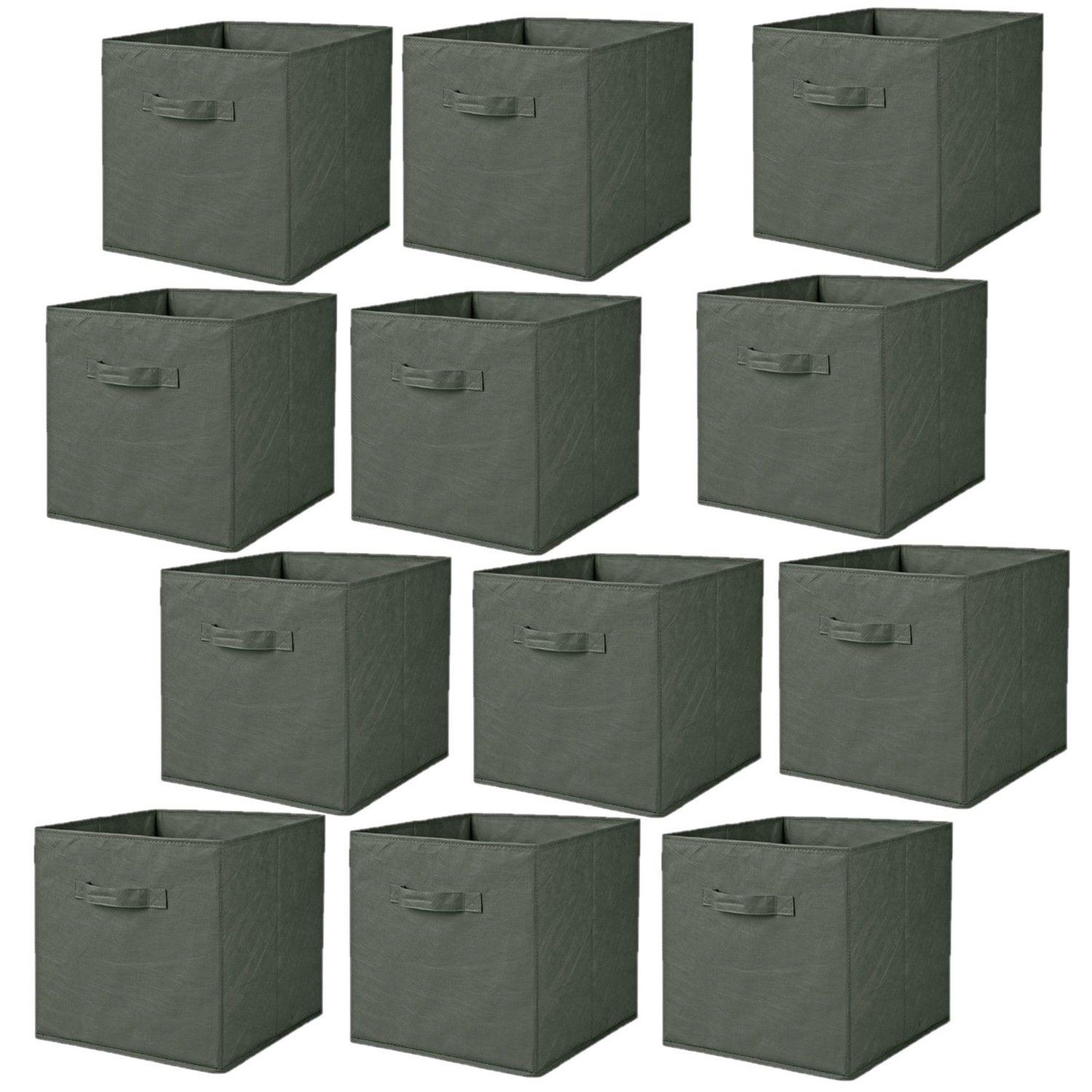Voir la diapositive 1 : TOILINUX Lot de 12 cubes de rangement pliables en tissus avec poignée