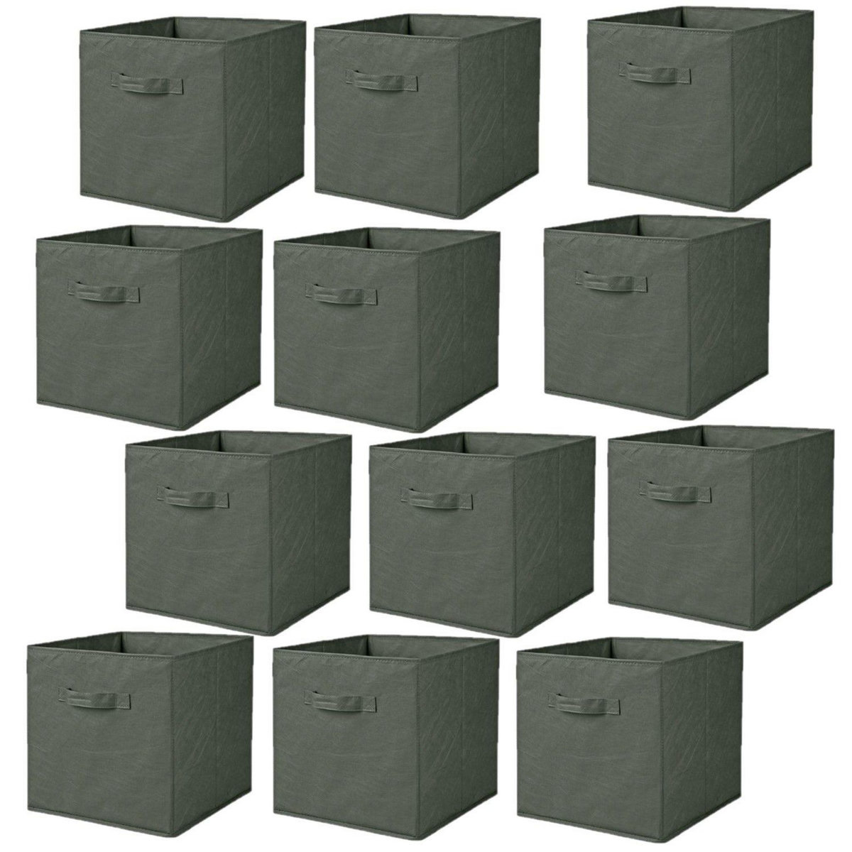 TOILINUX Lot de 12 cubes de rangement pliables en tissus avec poignée