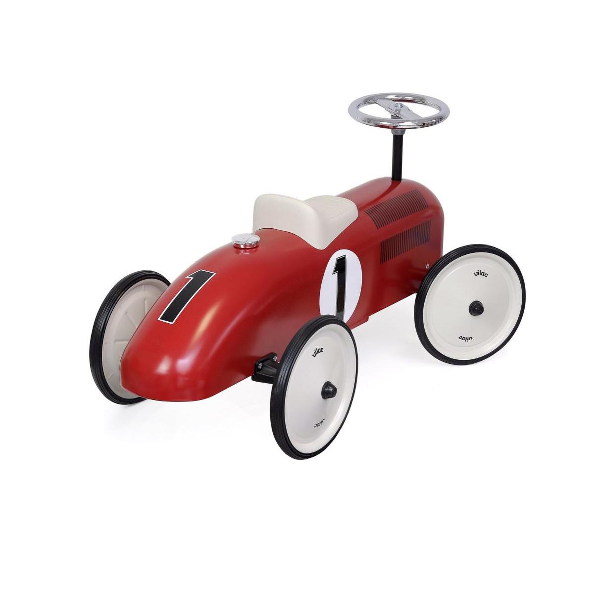 Voir la diapositive 2 : Vilac Porteur voiture vintage rouge -