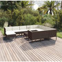 Voir la diapositive 1 : VIDAXL Salon de jardin 12 pcs avec coussins Resine tressee Marron