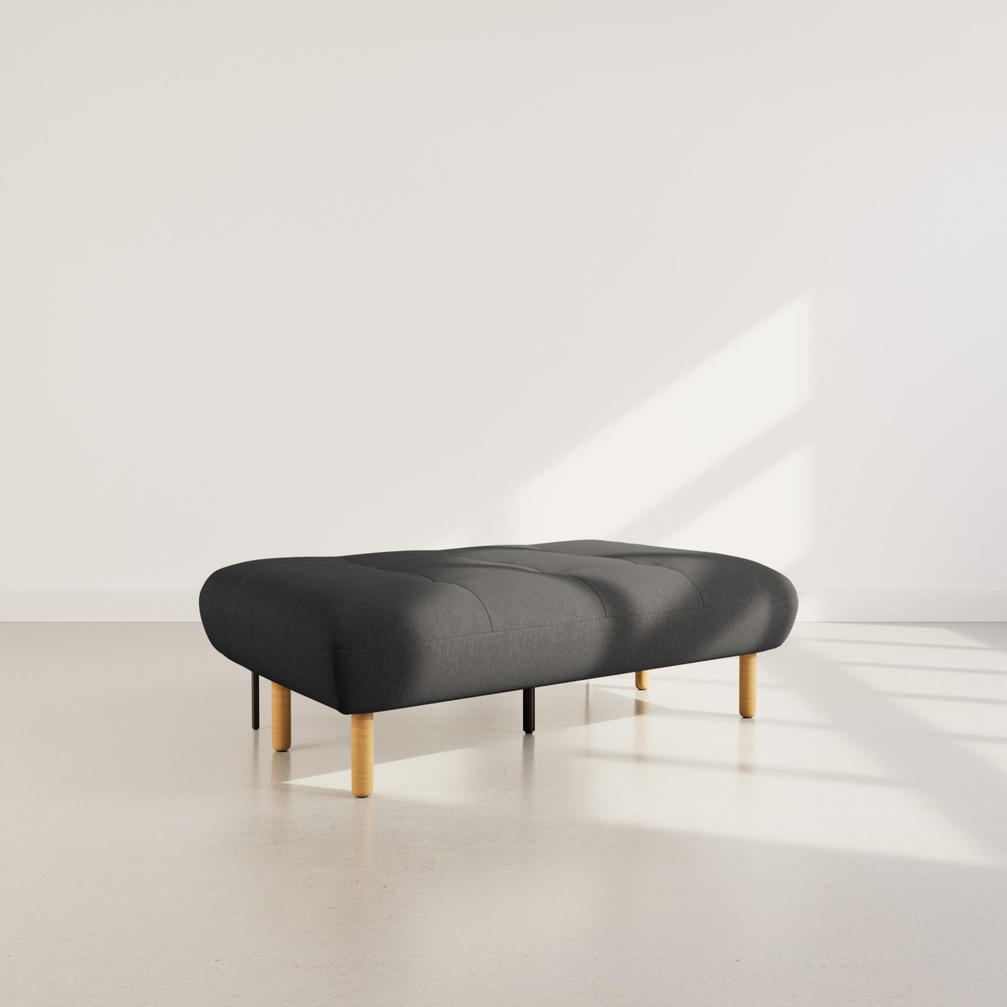 Voir la diapositive 3 : BEST MOBILIER Soan - banquette 2 places convertible clic-clac en velours texturé