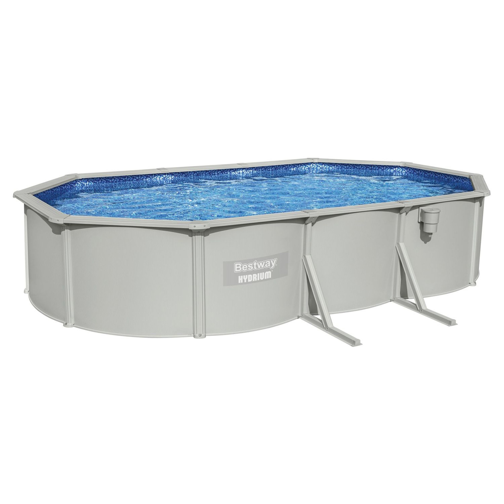 Voir la diapositive 4 : BESTWAY Piscine hors sol acier ovale - 6,10x 3,60 x H 1,20 m -  HYDRIUM