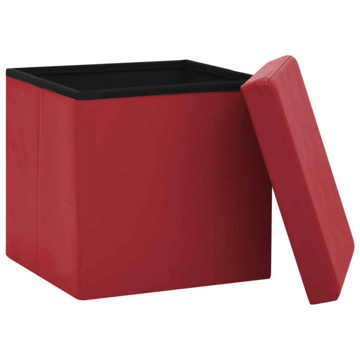 VIDAXL Tabouret de rangement pliable Rouge bordeaux PVC