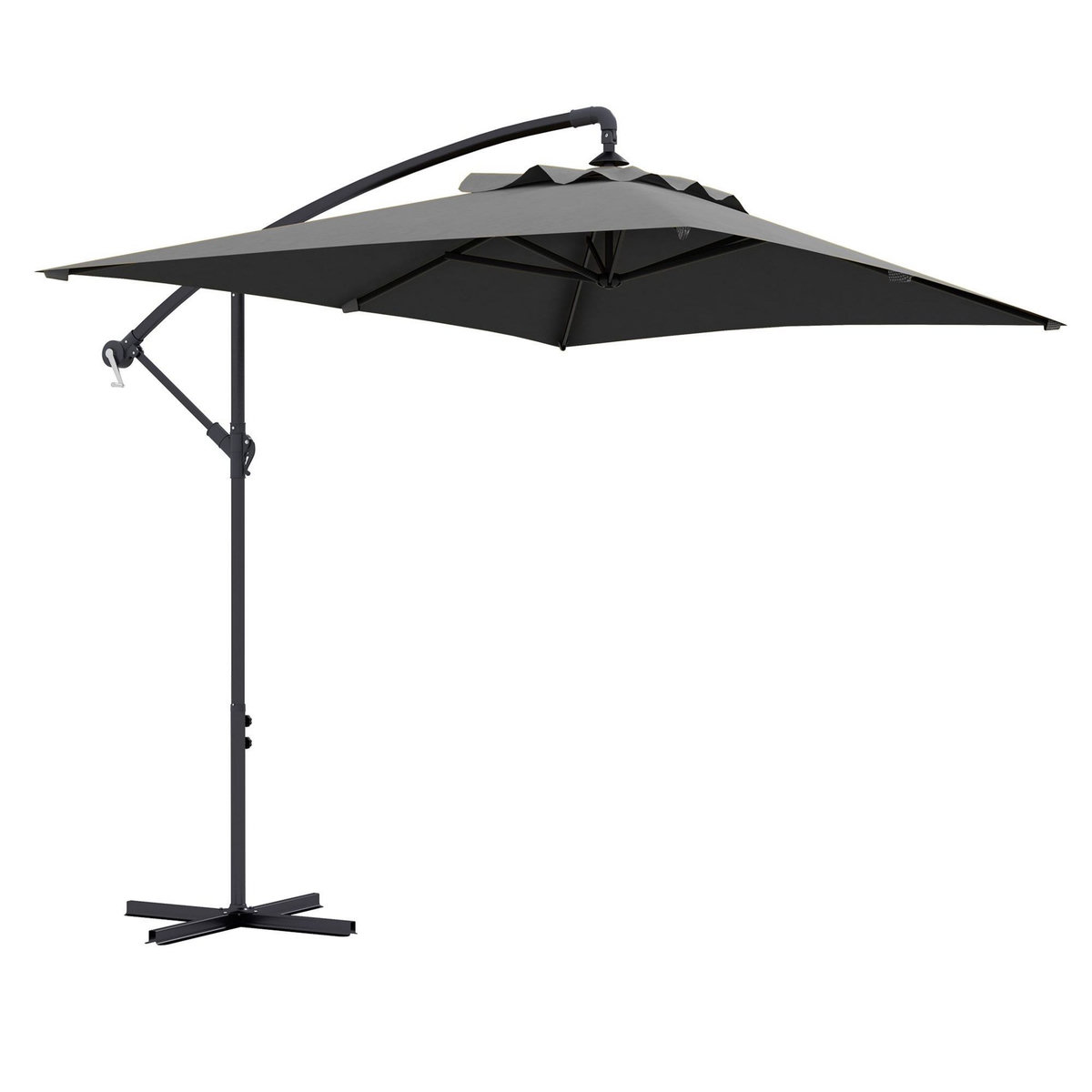 OUTSUNNY Parasol déporté rectangulaire dim. 294L x 193l x 250H cm pied en croix gris