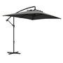 Voir la diapositive 1 : OUTSUNNY Parasol déporté rectangulaire dim. 294L x 193l x 250H cm pied en croix gris