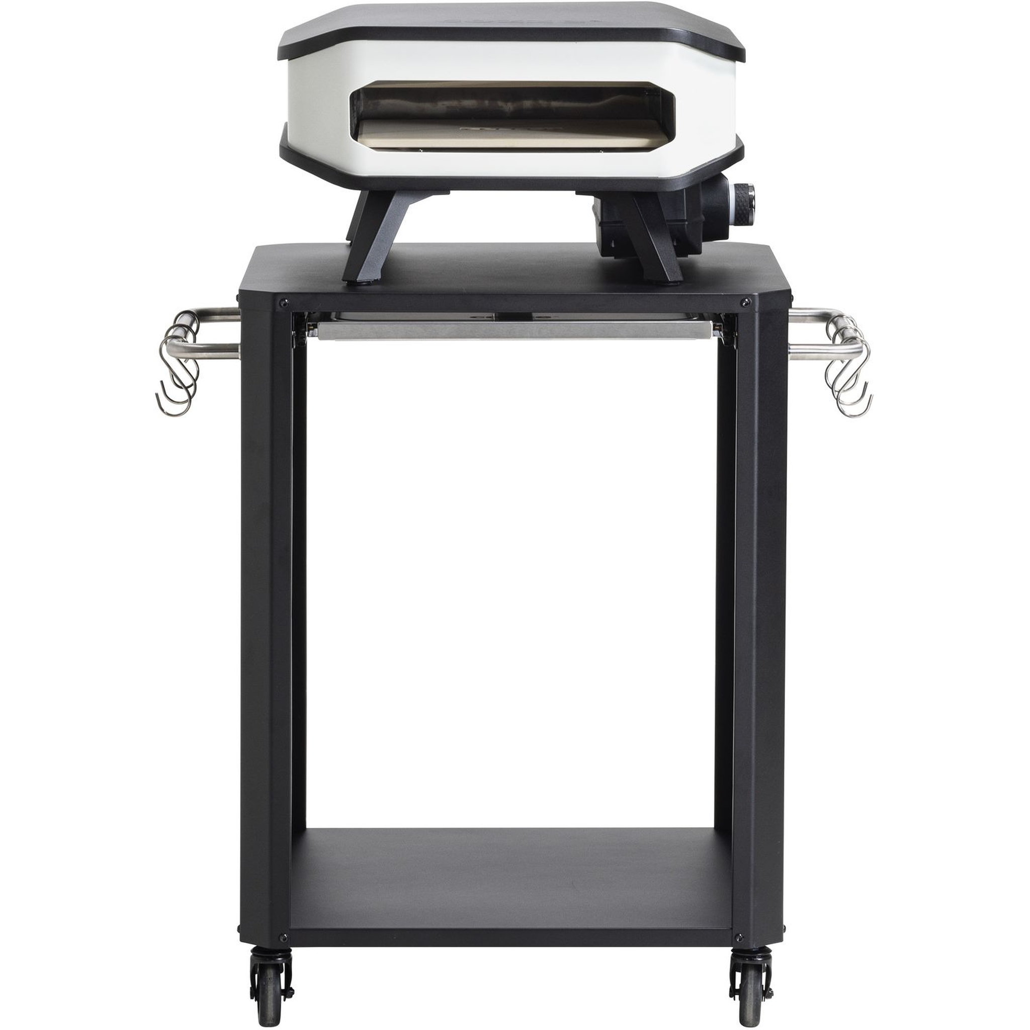 Voir la diapositive 5 : COZZE Table d'extérieur pour four à pizza - Planche à découper en acier inoxydable - Noir
