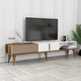 Voir la diapositive 3 : Habitat et Jardin Meuble TV en bois  Milan  - 180 x 35 x 40 cm - Noyer, Blanc