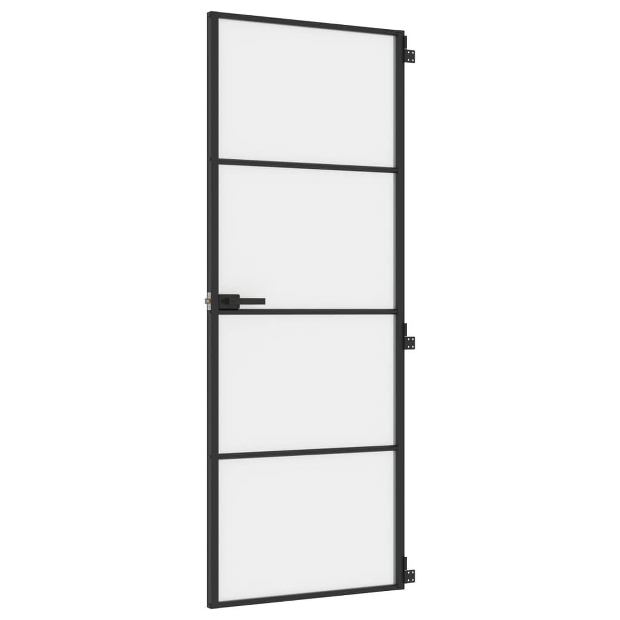 Voir la diapositive 2 : VIDAXL Porte interieure mince noir 76x201,5 cm verre trempe aluminium
