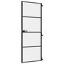 Voir la diapositive 2 : VIDAXL Porte interieure mince noir 76x201,5 cm verre trempe aluminium