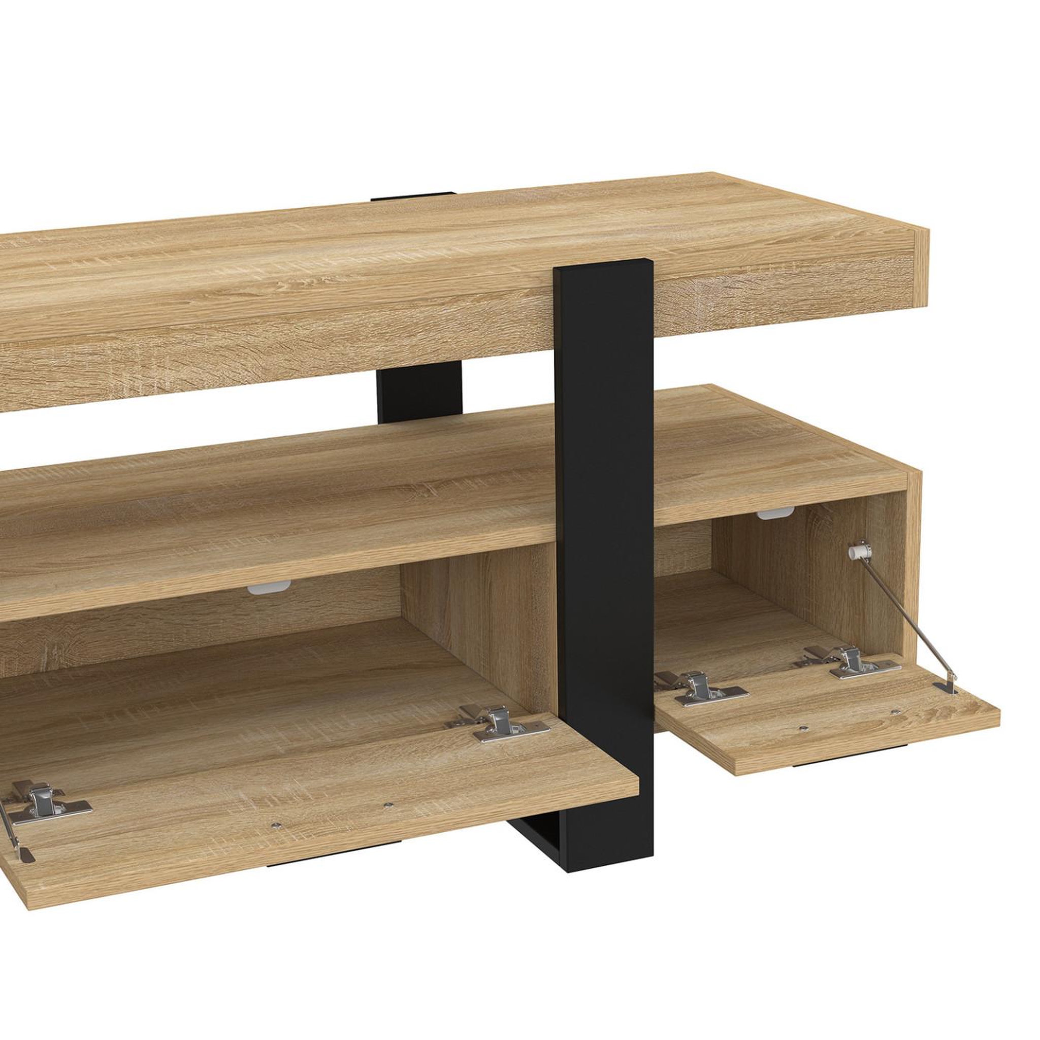 Voir la diapositive 6 : ID MARKET Meuble tv 116 cm phoenix avec tiroirs bois et noir