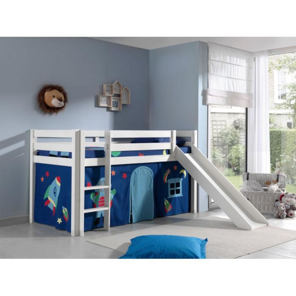 Paris Prix Tente Textile pour Lit  Pino Astronaute II  Bleu