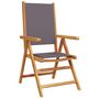 Voir la diapositive 3 : VIDAXL Chaises inclinables de jardin lot de 4 tissu et bois massif