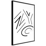 Paris Prix Affiche Murale Encadrée  Three Letters. Coloris disponibles : Noir, Jaune