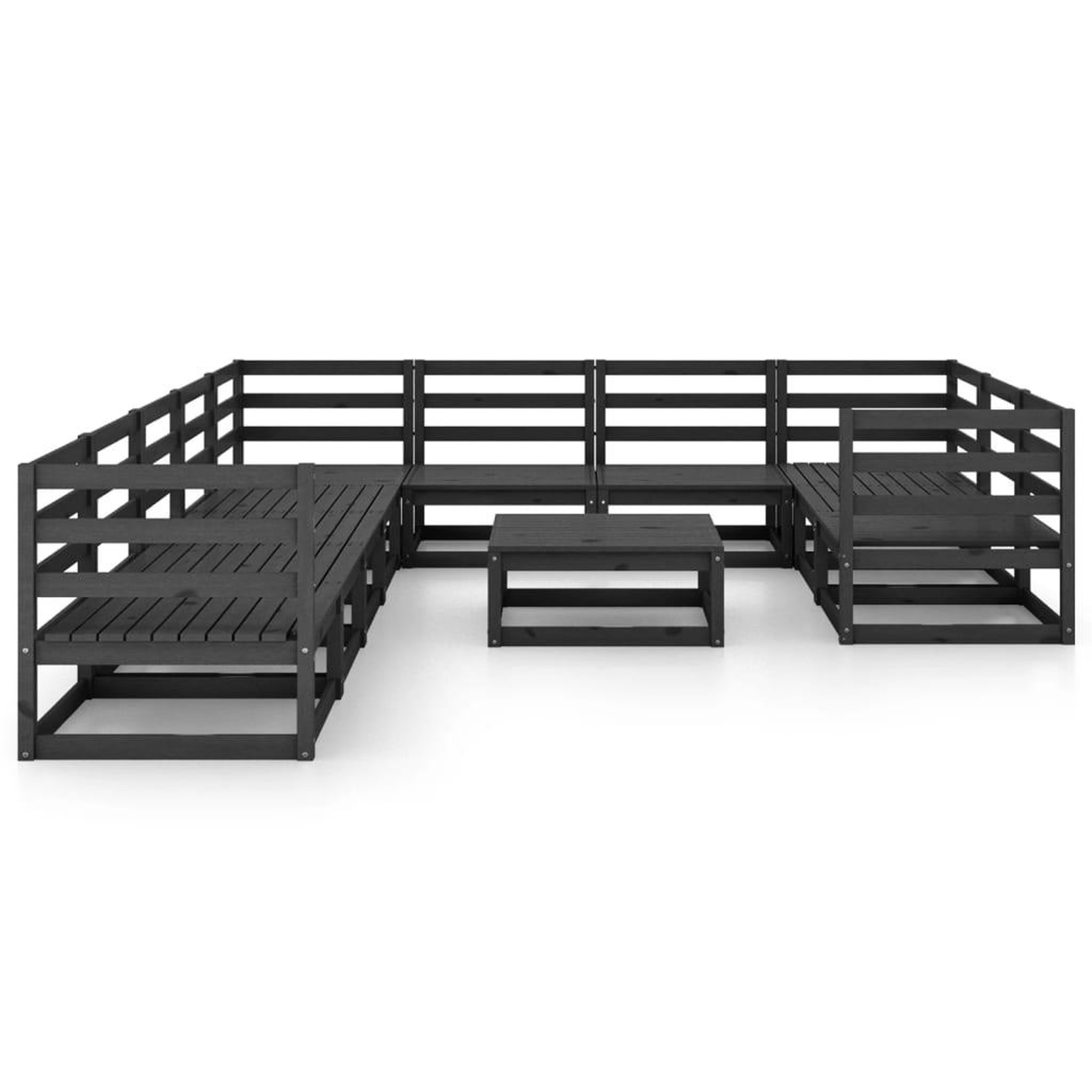Voir la diapositive 3 : VIDAXL Salon de jardin 11 pcs bois de pin massif