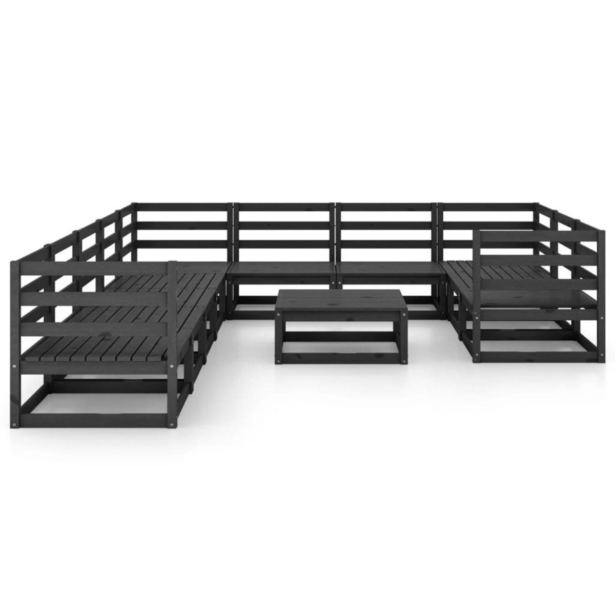 VIDAXL Salon de jardin 11 pcs bois de pin massif