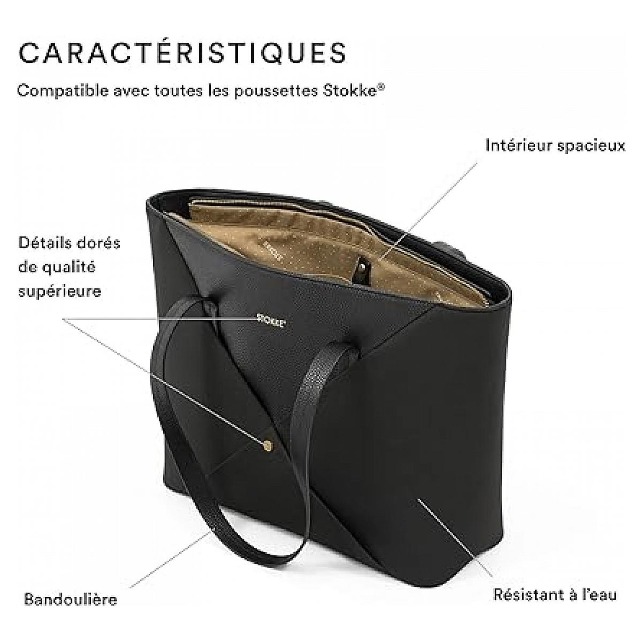 Voir la diapositive 2 : STOKKE ® Xplory® X Sac à langer Signature Signature Noir