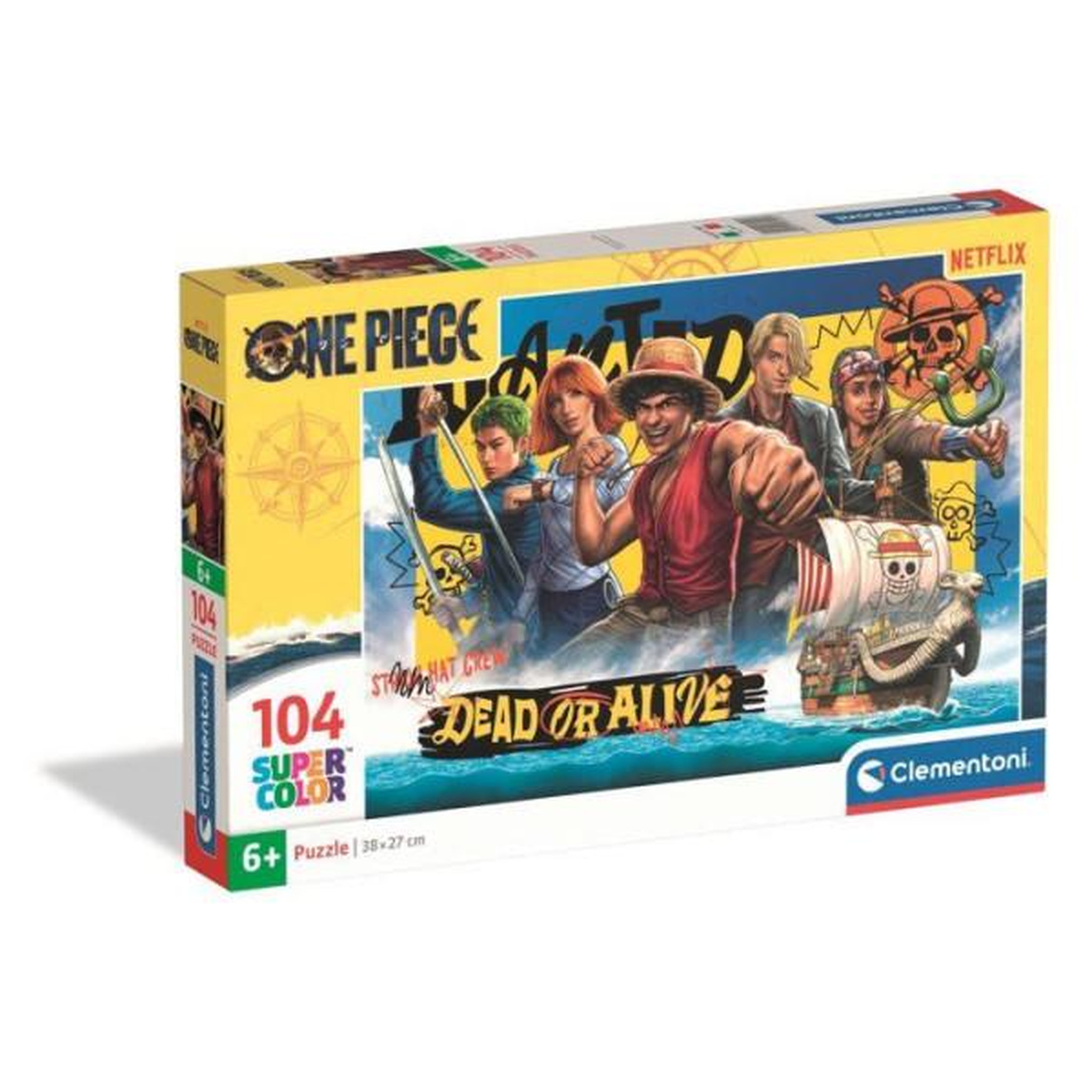 CLEMENTONI Clementoni - One Piece - Puzzles 104 Pieces Super - Puzzle enfant - Des 6 ans - 38x27cm