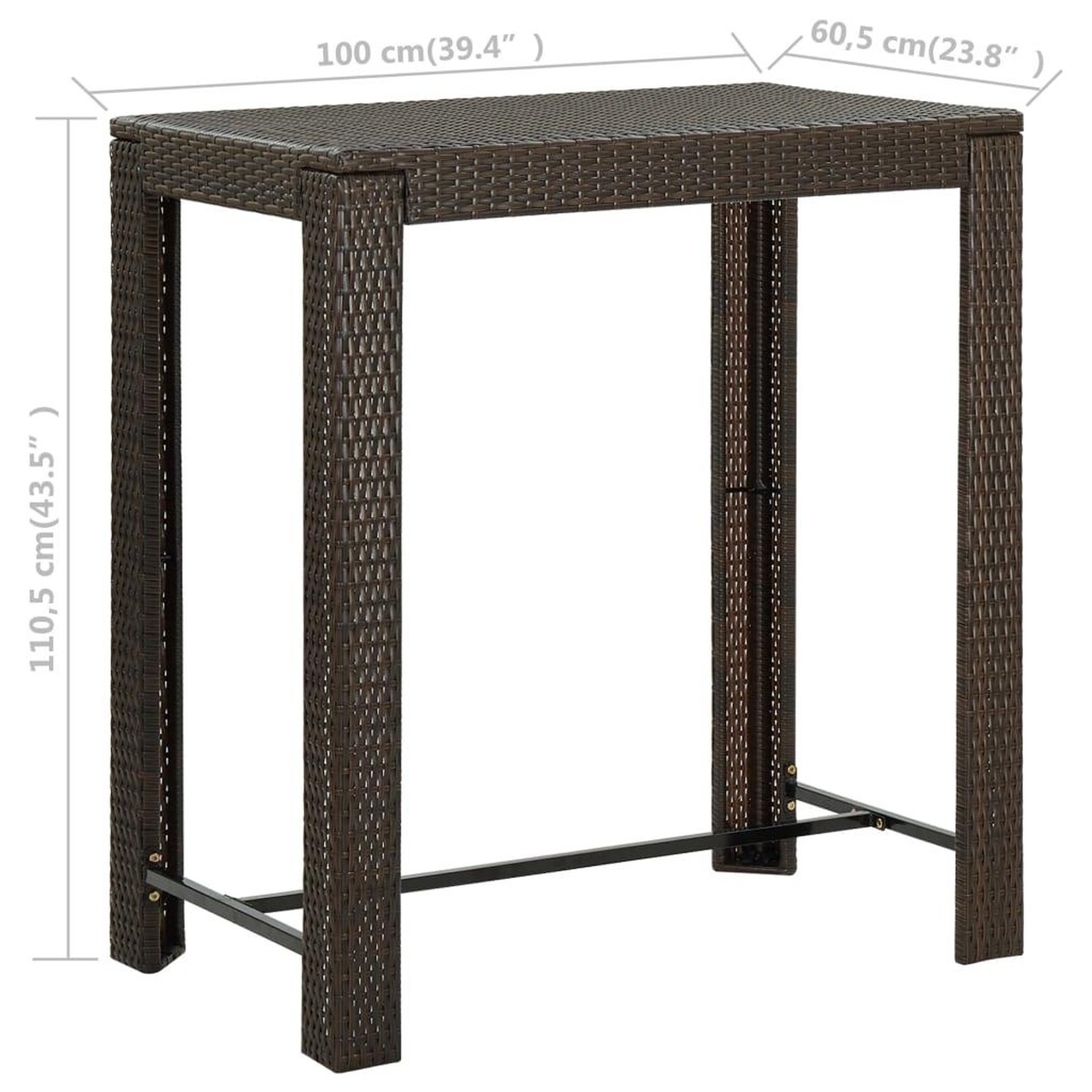 Voir la diapositive 6 : VIDAXL Ensemble de bar de jardin 7 pcs coussins Resine tressee Marron