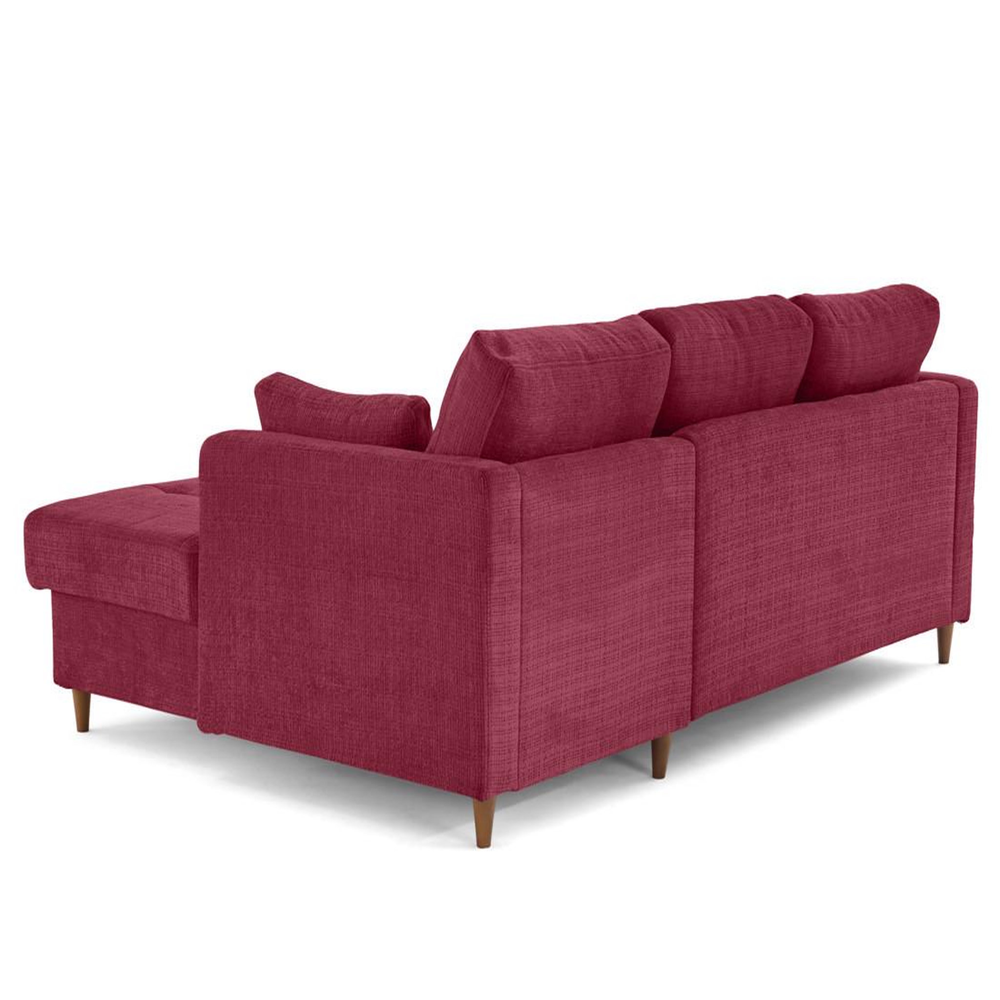 Voir la diapositive 5 : LISA DESIGN Anna - canapé d'angle droit 4 places convertible avec coffre en velours texturé