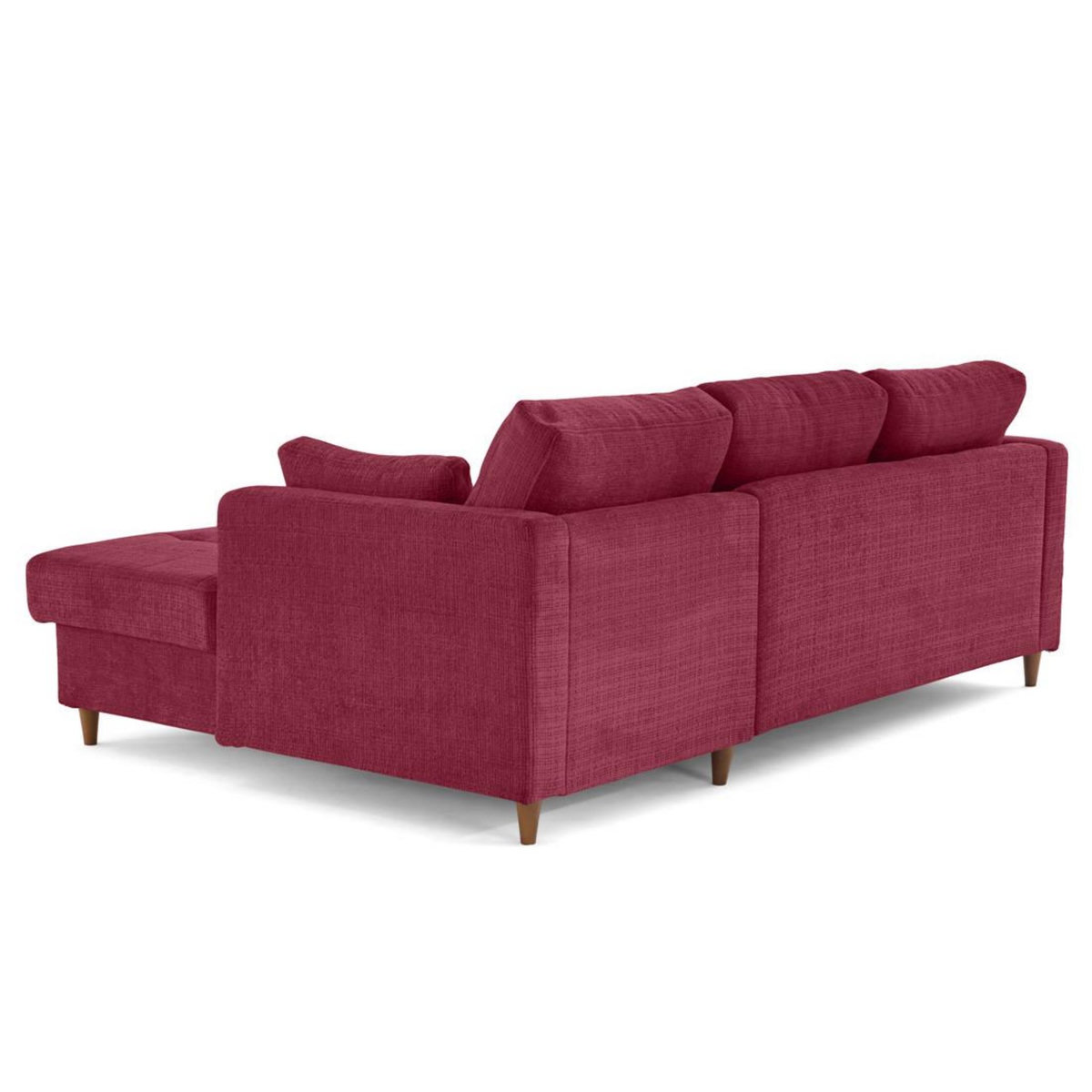 LISA DESIGN Anna - canapé d'angle droit 4 places convertible avec coffre en velours texturé