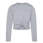Vero Moda T Shirt Manches Longues  Fille Vero Moda Vmjoy Knot. Coloris disponibles : Gris