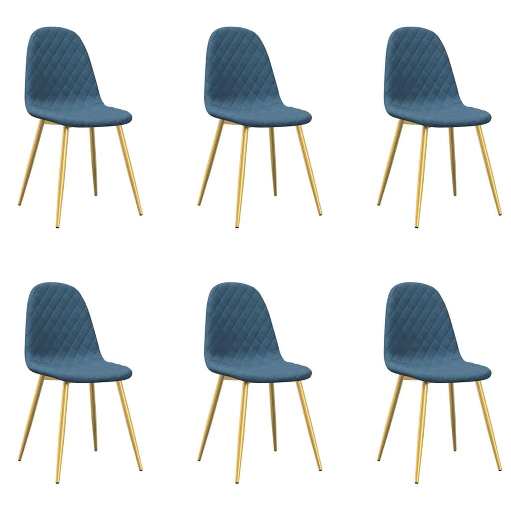 Voir la diapositive 2 : VIDAXL Chaises a manger lot de 6 gris clair velours