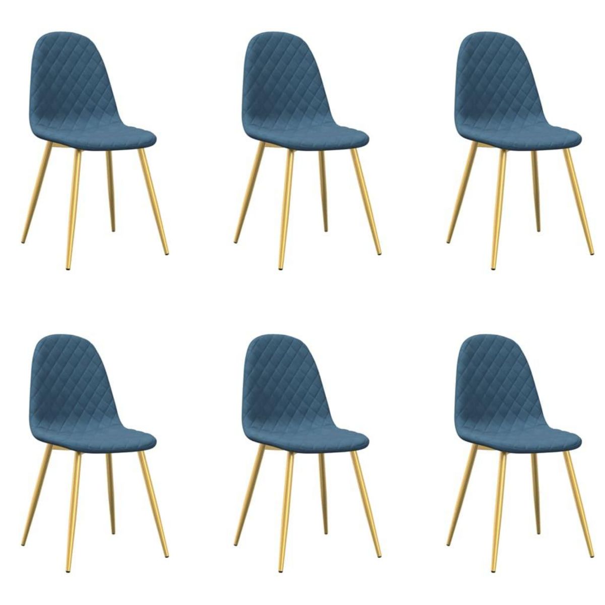 VIDAXL Chaises a manger lot de 6 gris clair velours