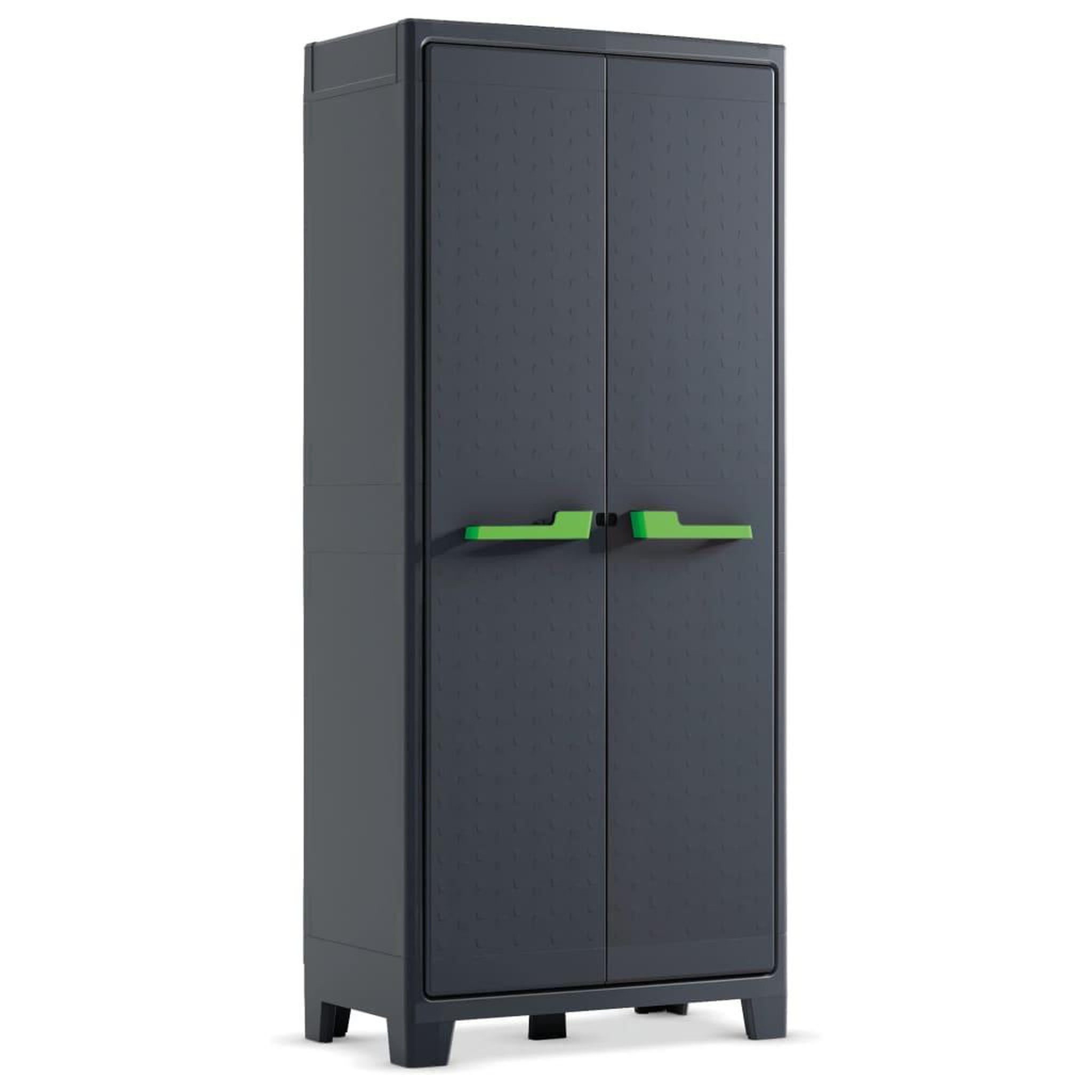 Voir la diapositive 1 : Keter Keter Armoire de rangement avec etageres Moby Gris graphite 182 cm