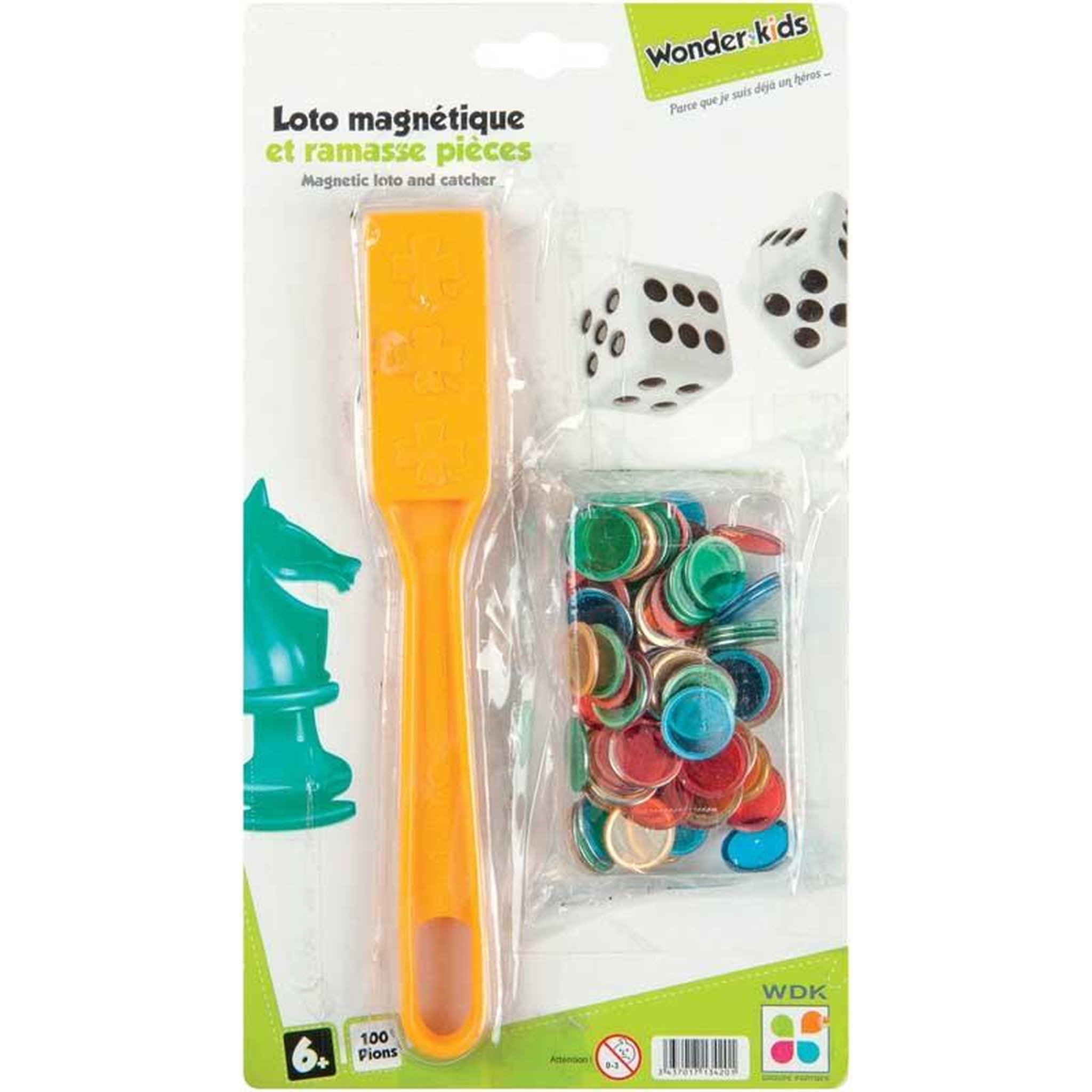 WDK Ramasse 100 Pions Magneti Loto