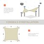 Voir la diapositive 4 : OUTSUNNY Voile d'ombrage carré 3 x 3 m polyéthylène haute densité résistant aux UV crème