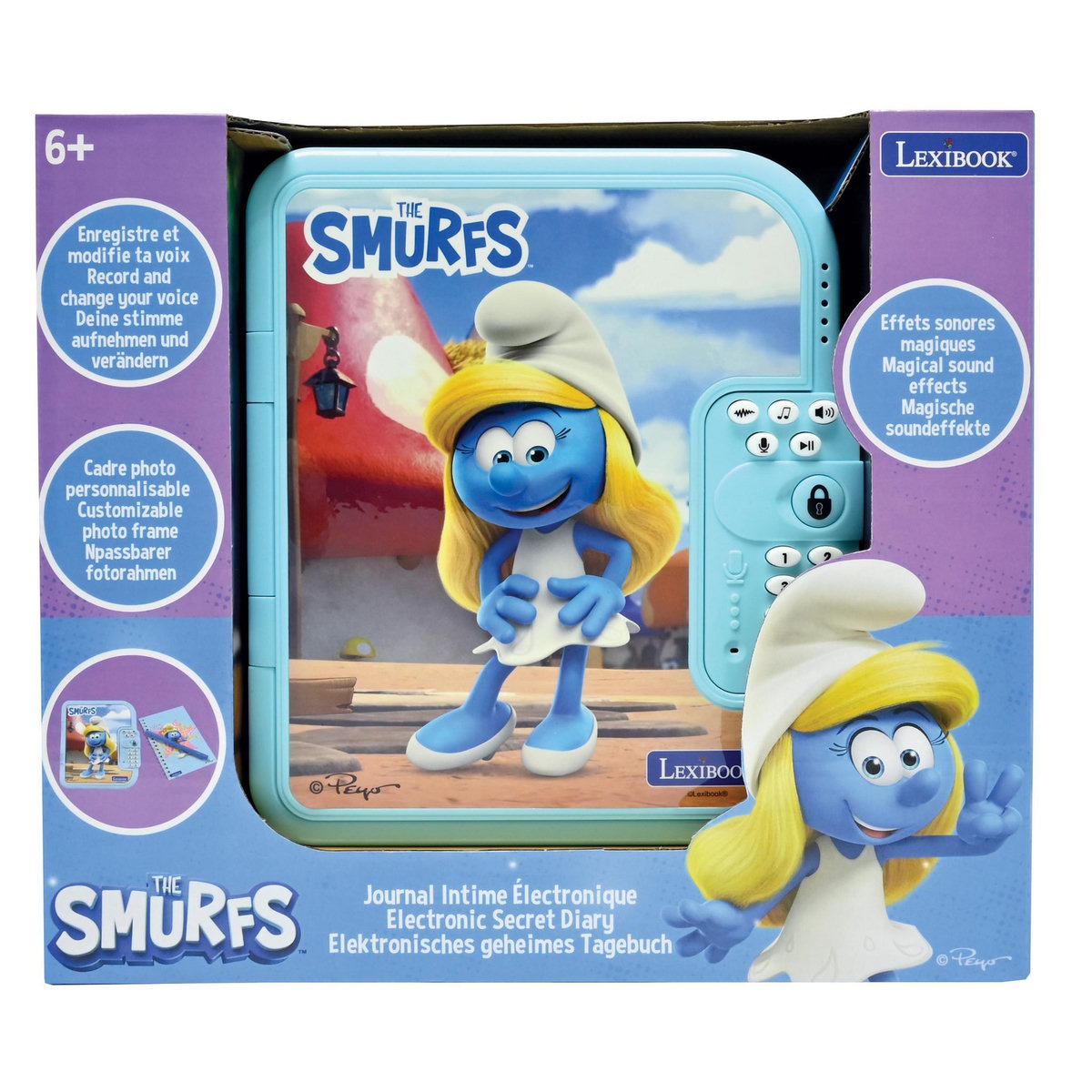 Lexibook Journal intime électronique avec coffre-fort Schtroumpfs