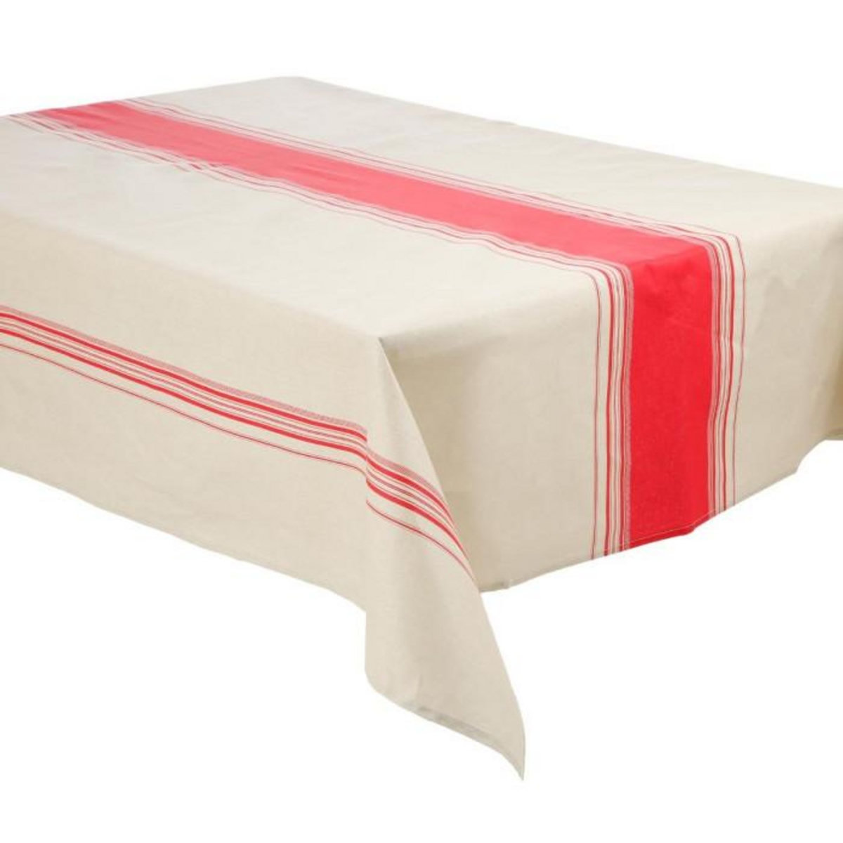 SECRET DE GOURMET Nappe Enduite Antitache  Bistrot  145x240cm Rouge