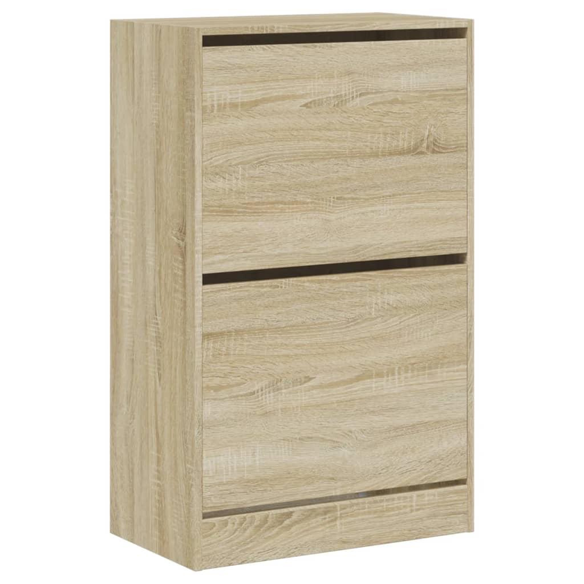 Voir la diapositive 4 : VIDAXL Armoire a chaussures chene sonoma 60x34x96,5 cm bois ingenierie