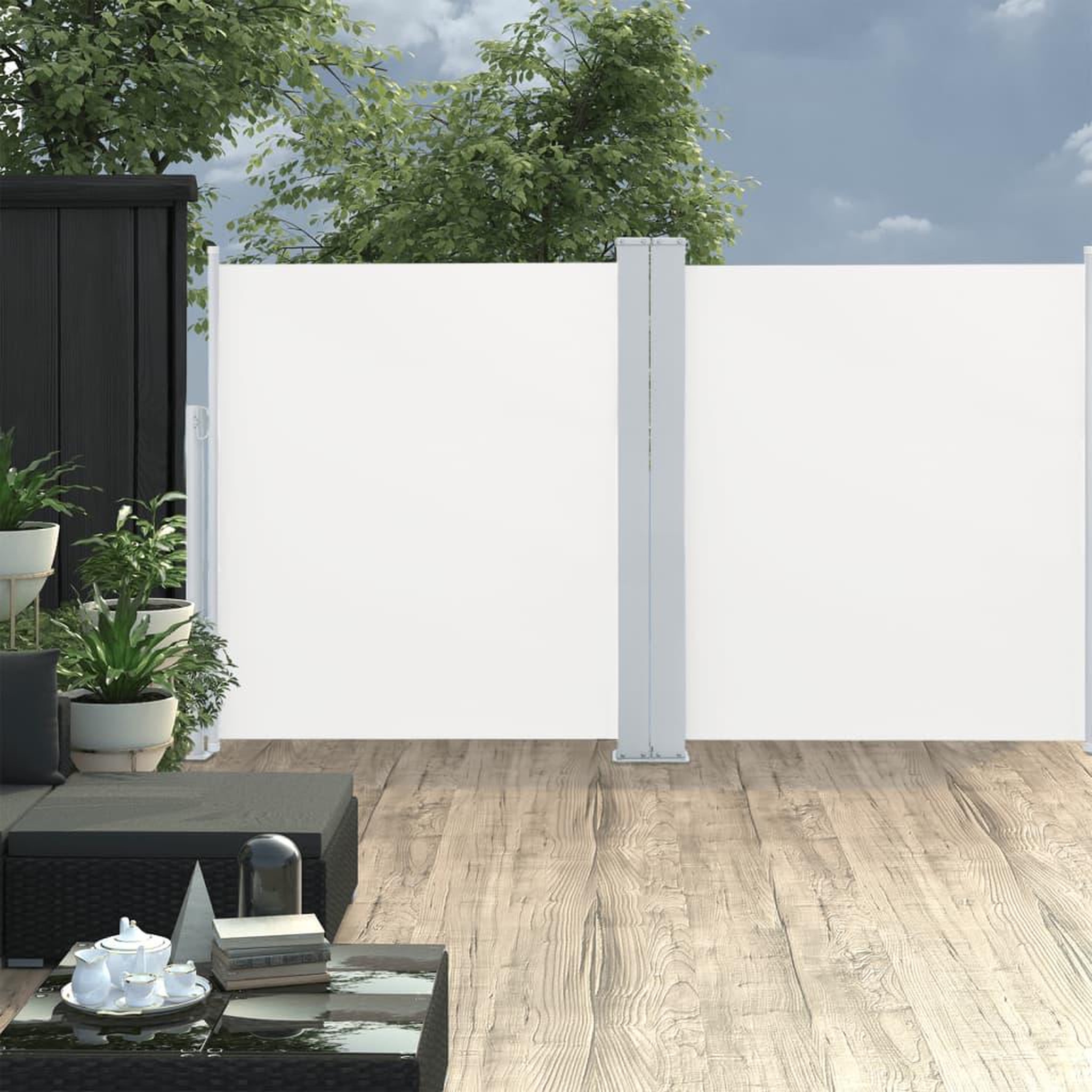Voir la diapositive 1 : VIDAXL Auvent lateral double retractable de patio 170x600 cm Creme