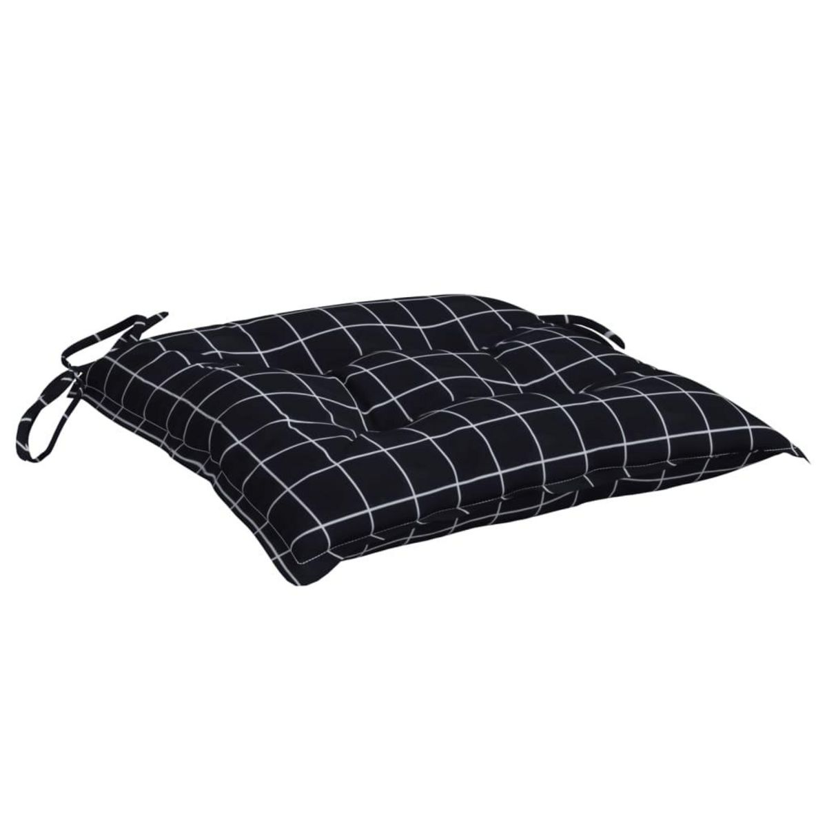 VIDAXL Coussins de chaise lot de 6 carreaux noir 40x40x7 cm tissu
