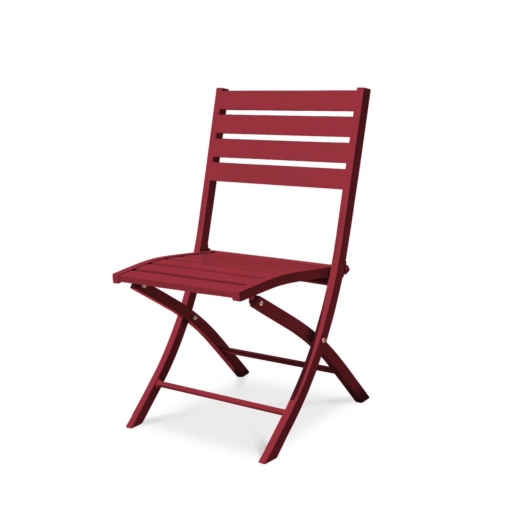 Voir la diapositive 2 : DCB GARDEN Chaise de jardin pliante - Aluminium - Rouge carmin - MARIUS