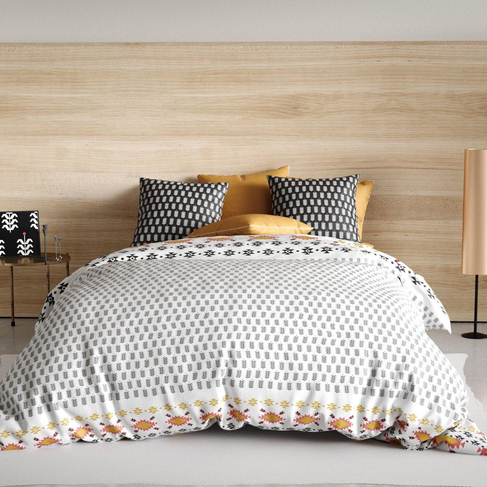 Voir la diapositive 1 : Les Ateliers du Linge Parure de housse de couette 100% coton 57fils loya