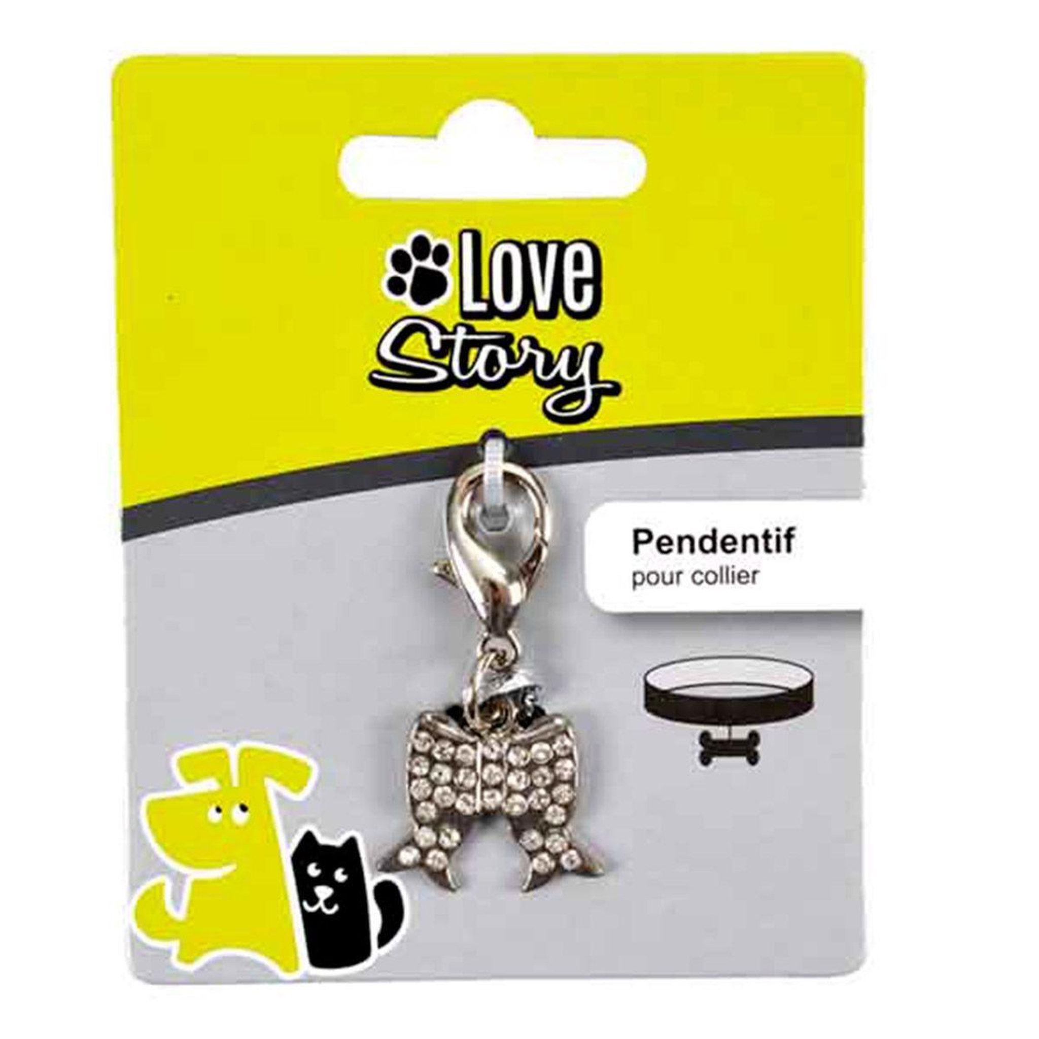 Voir la diapositive 2 : LOVE STORY Pendentif pour collier  nœud  2cm argent